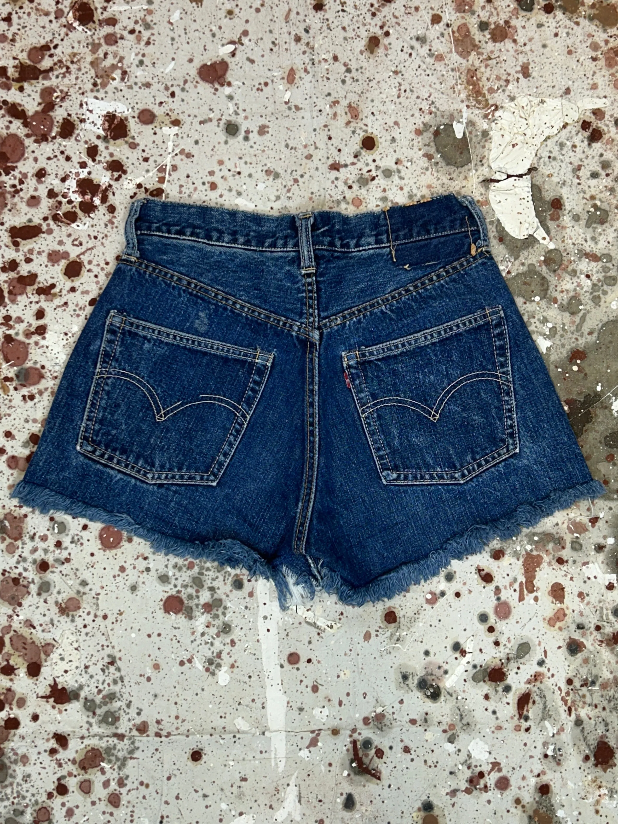 Vintage USA Levi's 501 Big "E" Single Stitch Waist Redline Cut Off Shorts (JYJ0424-175)