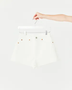 Wide Leg White Cell Shorts
