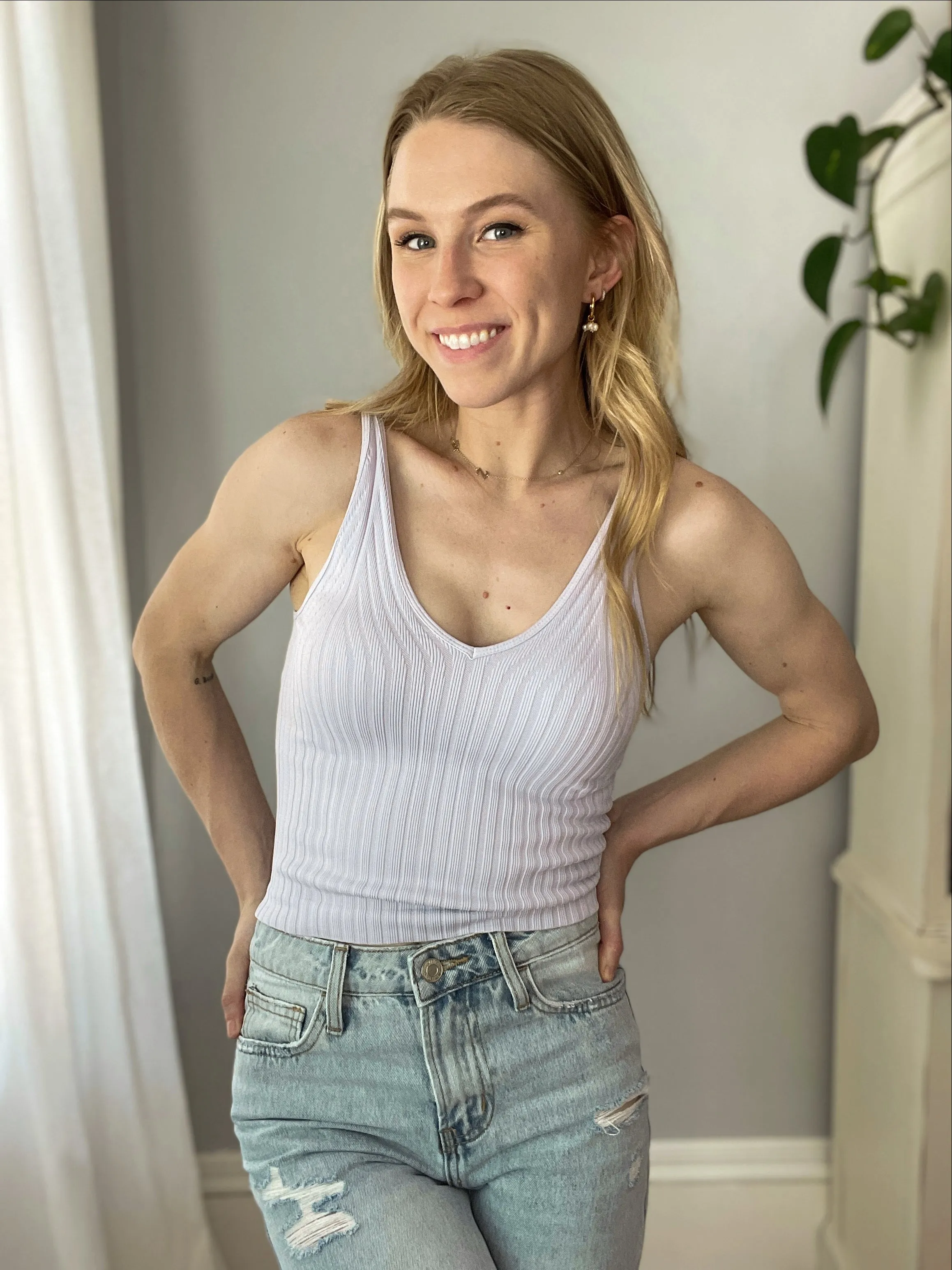 Wide Ribbed Tank Top - Black or Orchid