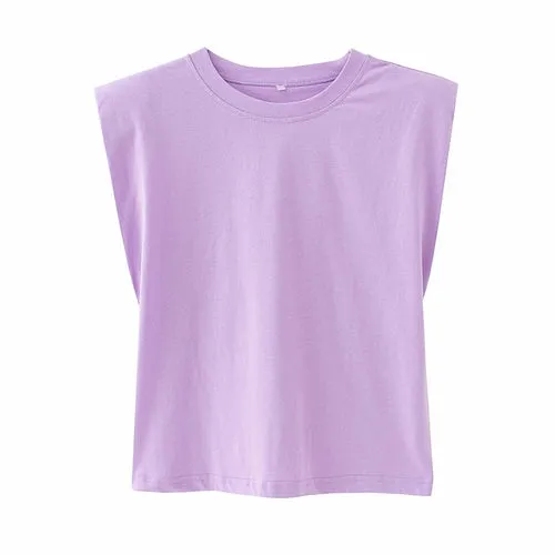 Women Sleeveless Solid Tops