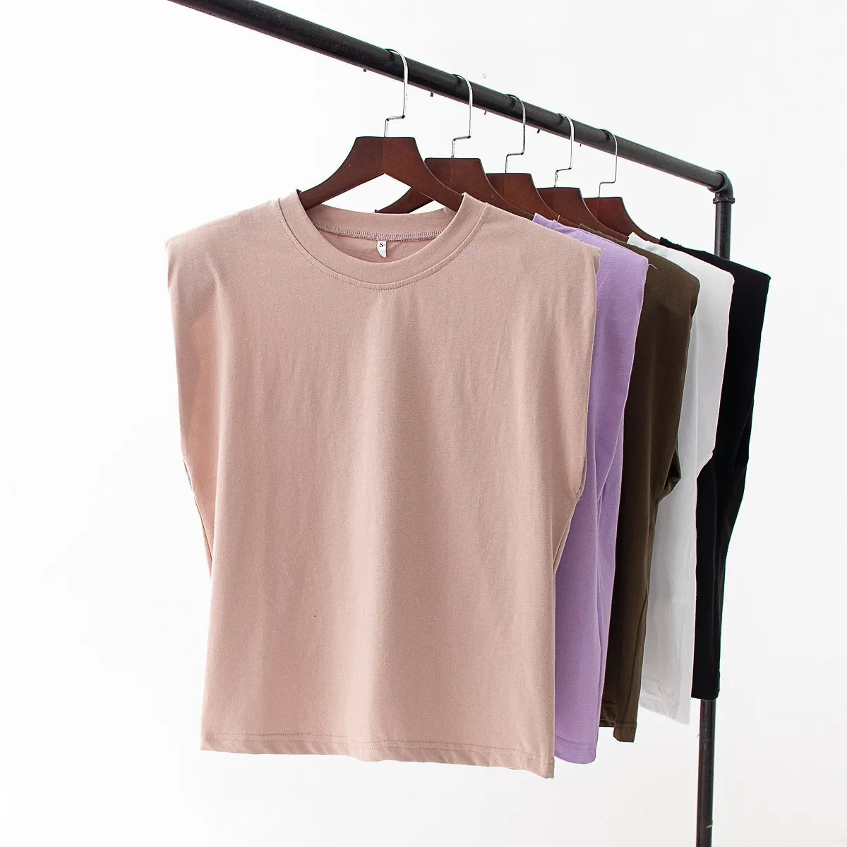 Women Sleeveless Solid Tops