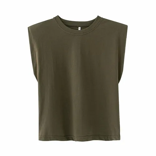 Women Sleeveless Solid Tops
