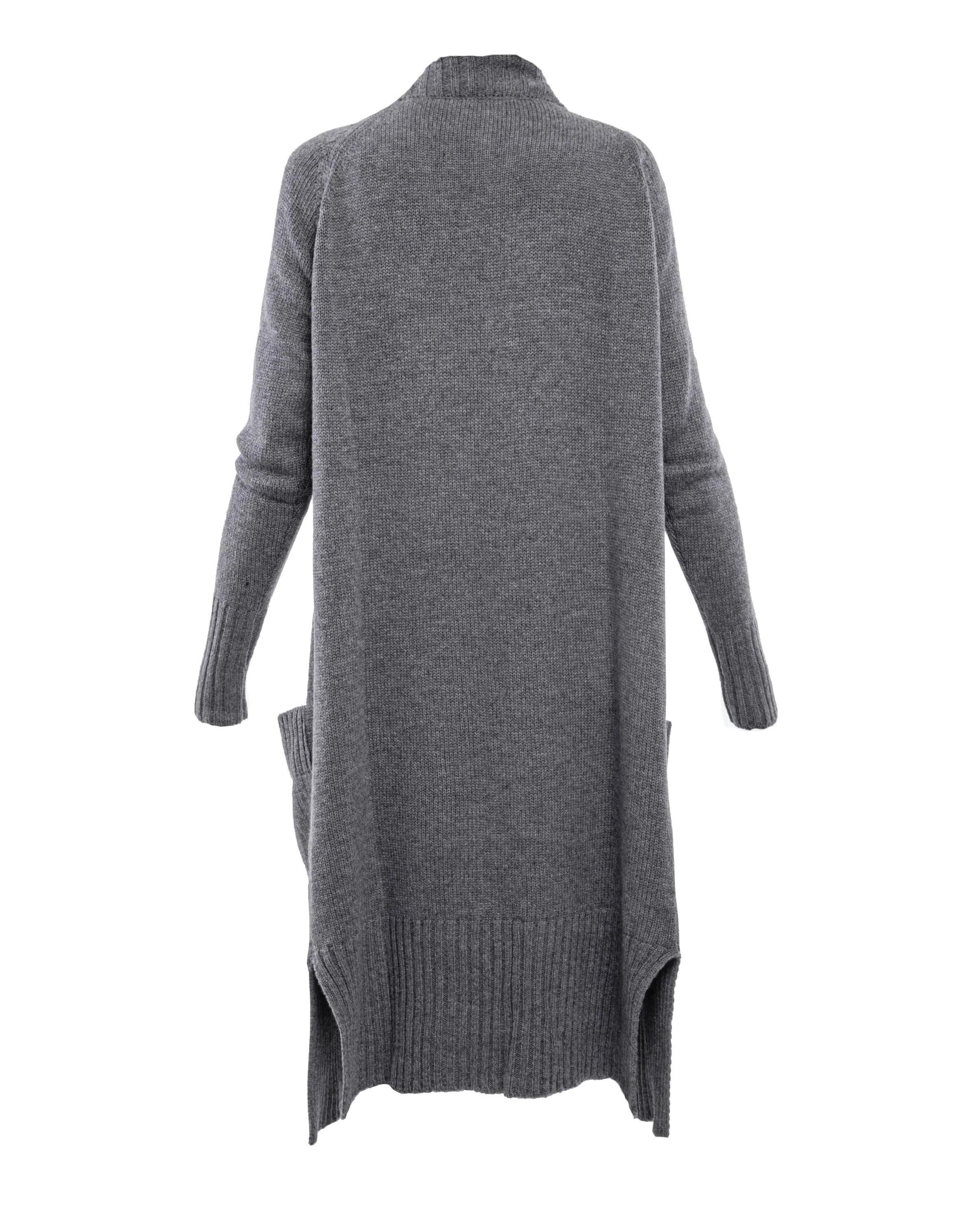 Women's Wool & Cashmere Long Knit Cardigan Coat Dark Gray