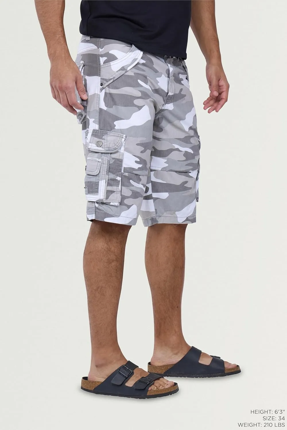 X RAY Mens Cargo Shorts Camo & Solid Colors 12.5" Inseam Knee Length Classic Fit Multi Pocket (Big and Tall Shorts for Men)